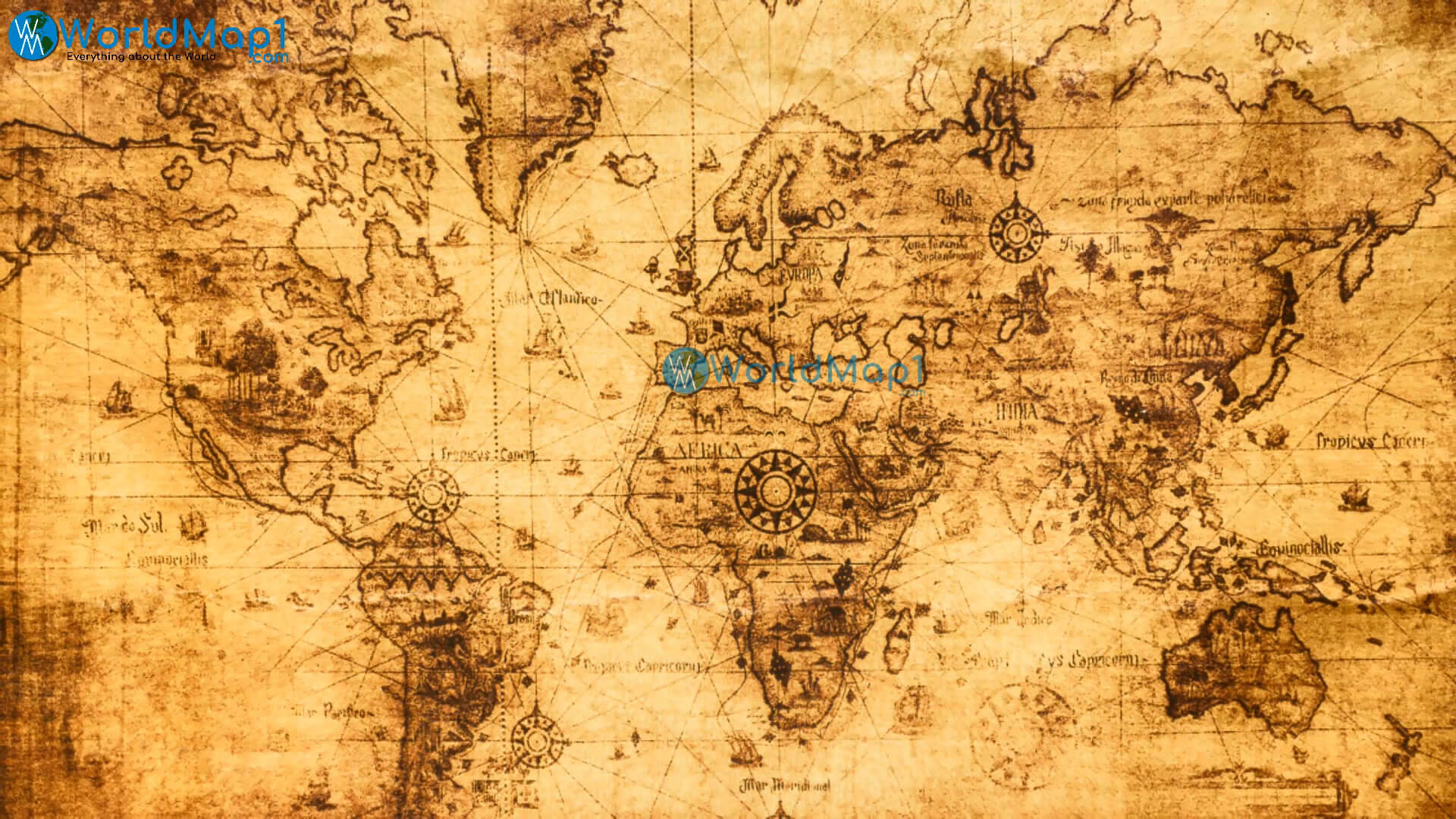 World Countries Antique Map
